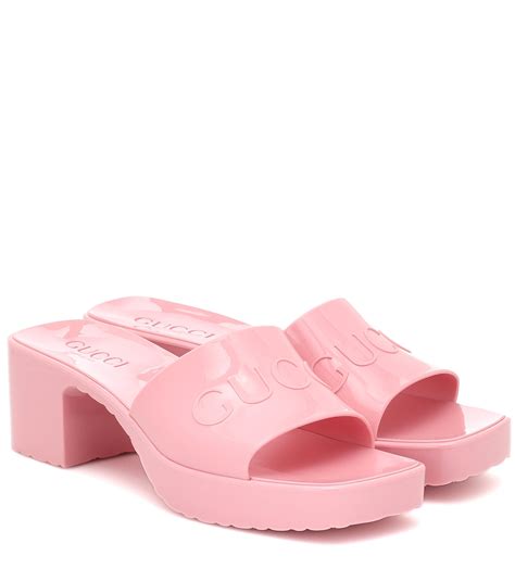 gucci logo rubber sandals